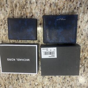 Michael Kors Unisex's Hudson Billfold Wallet Blue Camo
